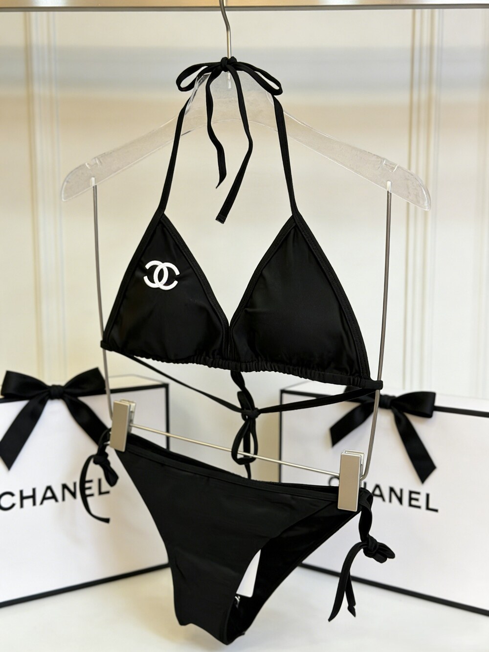 Classic CC Logo Halter Bikini Swimwear